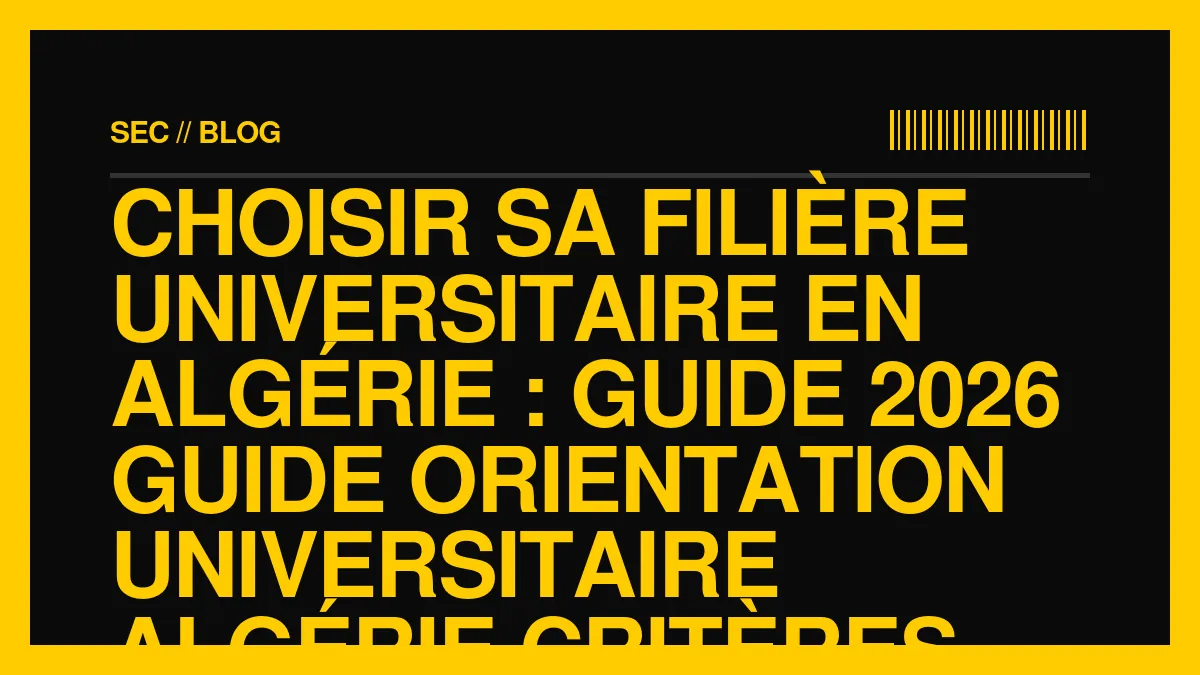 Choisir sa filière universitaire en Algérie : guide 2026
